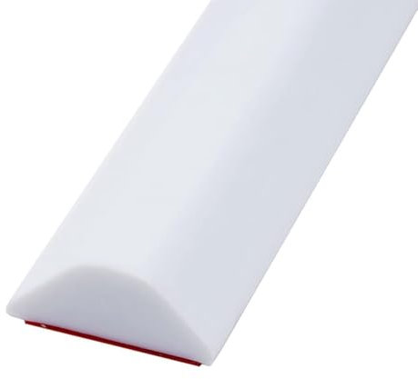 Shower Threshold Water Dam Silicone Strip,Shower Dam for Walk in Shower,Collapsible Shower Threshold Water Dam, Self Adhesive Silicone Dry and Wet Separation,Shower Water Guard (White,90cm)