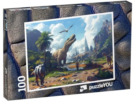 puzzleYOU: Puzzle 100 Teile „Das geheimnisvolle Dino-Tal“ – aus der Puzzle-Kollektion Kinderpuzzle