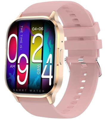 2025 Smartwatch Uomo Donna, 2.01 AMOLED Orologio Fitness Effettua/Risposta Chiamate 123 Modalità Sportive /24H Cardiofrequenzimetro 𝐆li𝐜𝐞𝐦𝐢𝐚/123 Modalità Sportive Fitness Tracker, Nero (Rosa)