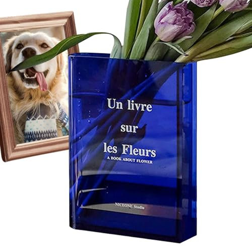 Clear Book Flower Vase - Klarer Buchblumentopf, Moderne Buchstift