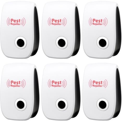 FENGQ 6 pezzi Repellente Ultrasuoni, Antizanzare Ultrasuoni, Repellente ad Ultrasuoni Per Topi, Elettrico Ultrasuoni Antizanzare Anti Topi, Insetti, Zanzare, Ratti, Formiche