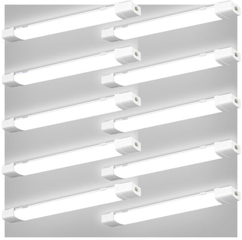 Sararoom 10Packs 115cm Motion Sensor LED Batten Light, 6500K Daylight White 4400LM LED Tube Light, IP65 Waterproof LED Strip Light for Shop, Office, Living Room, Garage, Warehouse - Not Spliceable