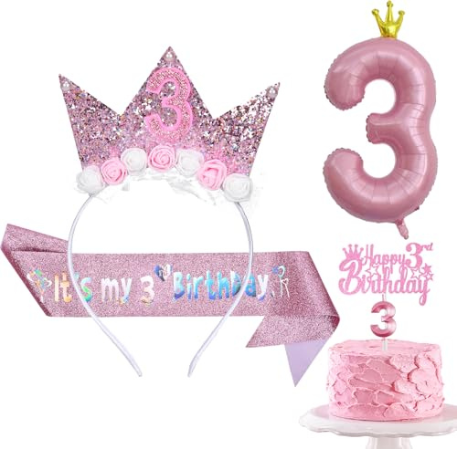 Cefoaie Geburtstag Mädchen Deko Rosa Party Deko Supplies