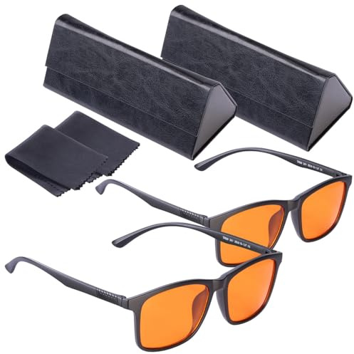 PEARL Brille mit Blaufilter: 2er-Set augenschonende Bildschirm-Brillen mit Blaulicht-Filter (Laptop Brille, Blaulicht Schutz, Senioren Handy)