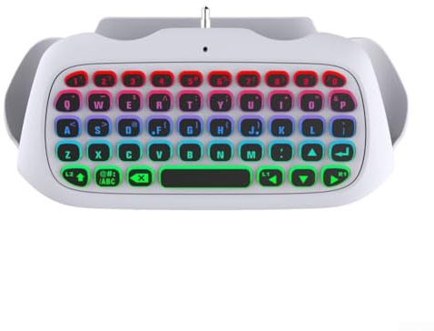 Lastdaytime Tastiera controller wireless RGB per PS5/PS5 Pro con jack audio da 3,5 mm e altoparlante integrato, design compatto e 3.0 per giochi estesi (bianco)