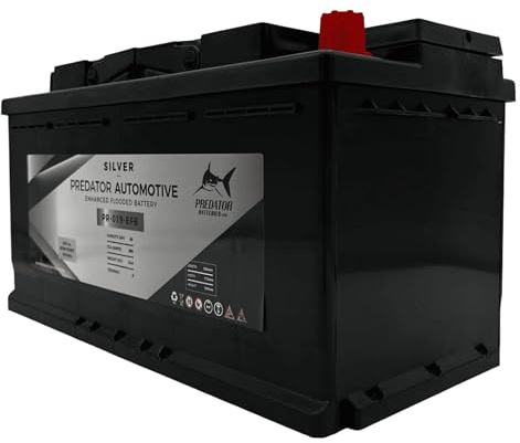 Predator Batteries Silver 019 EFB Car Battery | 12V 95Ah 880CCA | PR-019-EFB Enhanced Flooded Car Battery for Start Stop Vehicles | long-lasting durability & high Performance car Battery Replacement