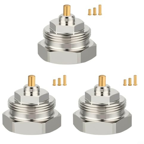 Violiica 3 Stück Adapter M30x1.0 zu M30x1.5 für Heizkörperthermostate, Robustes Messing Chrom für Smart Home Nachrüstung