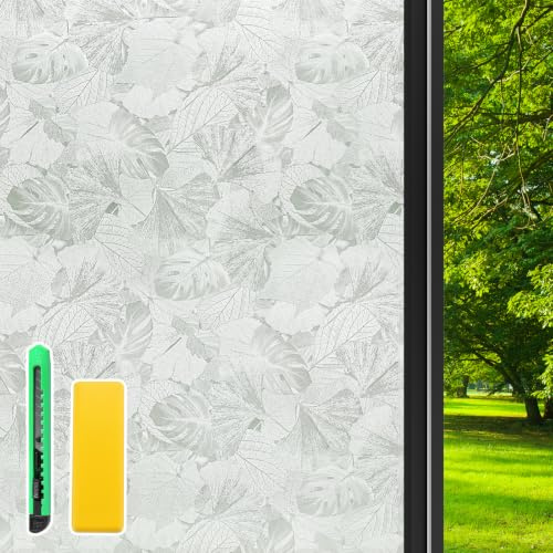 Weeoley Vinilos para Cristales Privacidad 44,5x200 cm Hoja Esmeriladas | Opaca Protector Solar Anti-UV Vinilo Adhesivo Cristal, Ventana Privacidad para Baño Hogar Cocina Dormitorio y Oficina