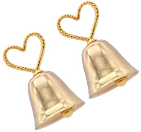 PRETYZOOM 2 Pièces Porte-nom en Métal Doré de Cœur et Cloche Pince pour Numéro de Table et Support Photo de Bureau, pour Mariage et Décoration de Table