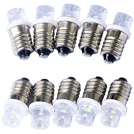 GutReise DC 10pcs e10 24v flutlicht led birne flut lampen kalt weiß+10pcs e10 basis (24v, kalt weiße)