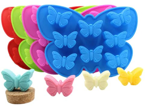 Ice Cube Trays Ice Cube Tray Silicone Butterflies Ice Cube Box Ice Cube Silicone Moulds Whisky Squares Ice Cube Maker Ice Cube Tray 8 per Tray (Random Colour)