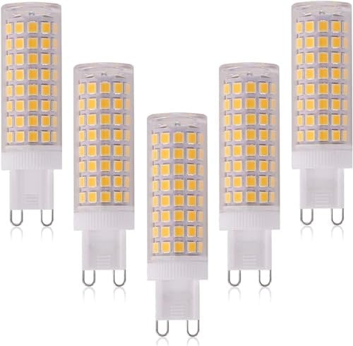 LEDGLE 10W G9 LED Lampen Warmweiß 3000K Kein Flimmern, Nicht Dimmbar, 900LM ersetzt 100W Halogenlampen, 5er Stück