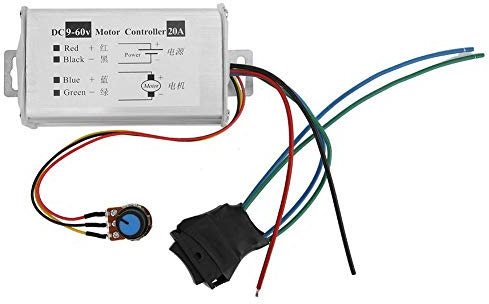 DC Moniteur de Variateur de vitesse Brushed Module de contrôleur de moteur 9 V 12 V 24 V 36 V 48 V 60 V Module de fréquence cardiaque régulateur 20 A 1200 W PWM avec interrupteur et bouton