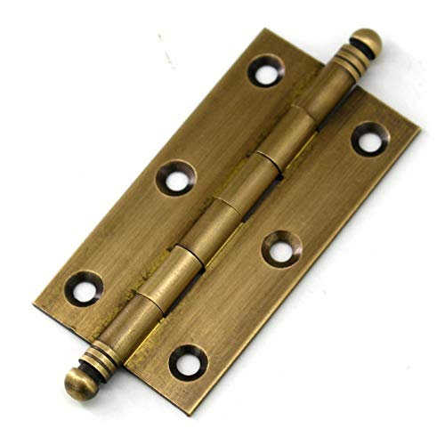 2Pack Decorative Antique Brass Kitchen Cabinet Hinges Bronze Furniture Cupboard Door Butt Hinges 3inch (2,3)
