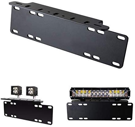 RIGIDON 15 Zoll Kfz kennzeichenhalterung, Rostfreier Stahl rahmenlose schwarz plateholder - kennzeichenhalterung für Auto Offroad SUV, LKW, KFZ, Fahrzeuge, passt für led arbeitslicht led lichtleiste