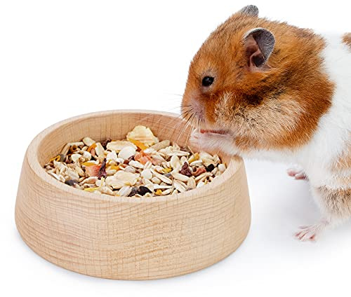Niteangel Gamelle en Bois pour Hamster - Gamelle de Nourriture pour Petits Animaux - pour Hamsters Nains et syriens, gerbilles, Souris,