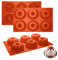 Honnesserry Mini Gugelhupfform Silikon 3 Stück, Antihaftend 6 Cavity Silikonform Gugelhupf für Kuchen, Kekse (Orange)