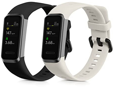 kwmobile 2x Cinturino TPU Silicone Fibbia Compatibile con Huawei Band 4 Cinturino - Cinturini 14-22 cm