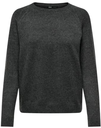 ONLY Damen Onllesly Kings L/S KNT Noos Pullover 15170427,Dark Grey Melange,M