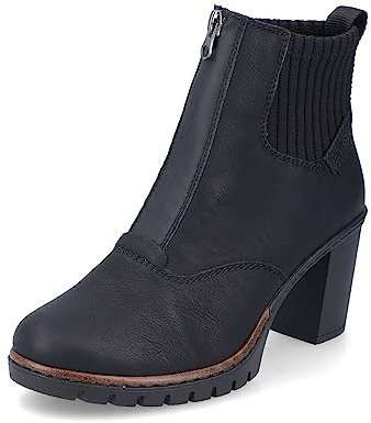 Rieker Damen Chelsea Boots Y2550, Frauen Stiefeletten,halbstiefel,Kurzstiefel,uebergangsschuhe,uebergangsstiefel,hoch,schwarz (00),40 EU / 6.5 UK