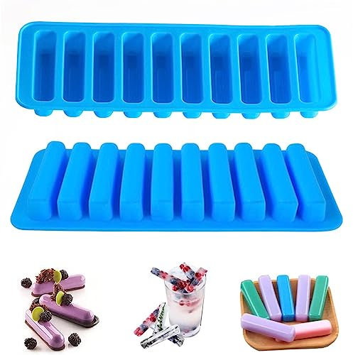 Lot de 2 bacs à glaçons en silicone, peu encombrants et empilables, bacs à glaçons bleus pour café, cocktails, whisky, refroidissement des boissons