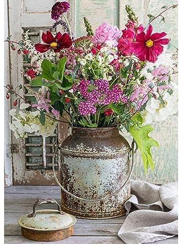 DAERLE Diamond Painting Bunte Blumen, Diamant Painting Bilder Kessel-Blume, Blumen Diamond Painting Erwachsene DIY Diamant Vollbild, Malen Nach Zahlen 5D Diamant Painting für Wand Dekor 30x40cm