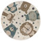 Hanse Home Adventures Kinderteppich Rund - Tiere Muster Löwe Bär Teppich Junge Mädchen für Kinderzimmer, Spielzimmer, Jugendzimmer, Wohnzimmer - Creme Braun Blau, 100cm