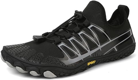 AONEGOLD Water Shoes - Mens & Womens Barefoot Aqua Shoes - Quick Dry, Breathable, Lightweight - Snorkeling, Surfing, Beach & Fitness - Black, Size 4