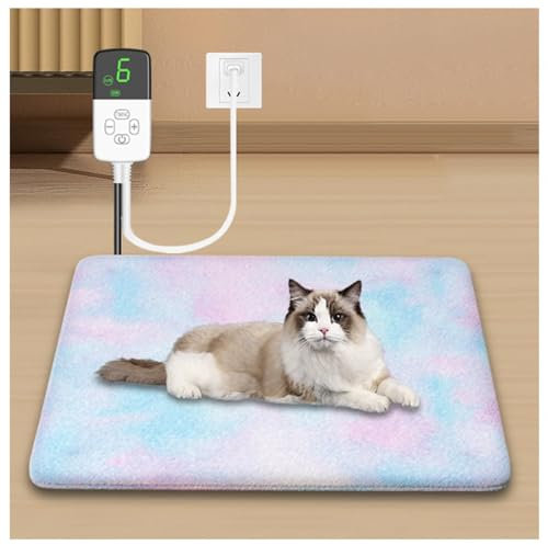 MELLYD Small Animal Heating Pad 3-Level Temperature Control And Waterproof, Heated Cat Bed, Power Outage Protection, Chew Resistant Outdoor Heating Pad For Dogs