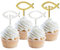 12 Stück Glitzer Holz Cupcake Toppers Kommunion, Tortendeko Konfirmation Mädchen, Holz Fische Cake Topper Kommunion Taufe Deko für Erstekommunion Deko Junge, Taufe Party Dekoration (Fisch Gold)