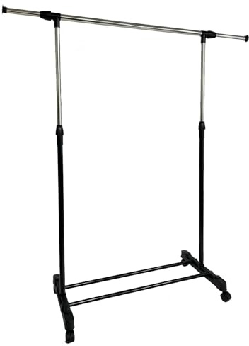 AB Tools Heavy Duty Metal Clothes Rail Hanger Storage Rack Stainless Steel Adjustable