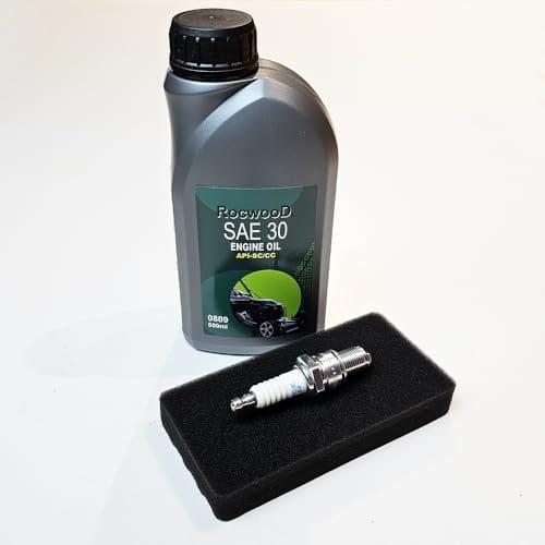 Service Kit for Cobra Lawnmowers: M40SPC, M46SPC, M46C, RM40SPC, RM40SPCE, RM46C, RM46SPC, RM46SPCE - DG450 OHV engine - Air filter, spark plug and oil.