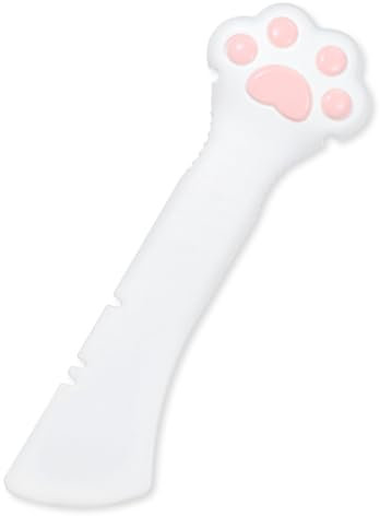 Apausvcm Cat Food Spoon, Silicone Pet Food Can Opener Cute Cat Paw Shape Spoons for Wet Food Pet Dog Canned Spatula with Spoon Mixing Spoons for Dog Cat Canned Food (White)