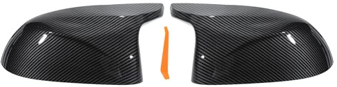 Motoforti Paar Links Rechts Seite Ansicht Spiegel Abdeckung Kappen Ersatz für BMW X5 F15 X6 F16 X3 F25 LCI X4 F26 2014-2018 Tür Flügel Spiegel Kappe Karbonfaser Pattern Schwarz