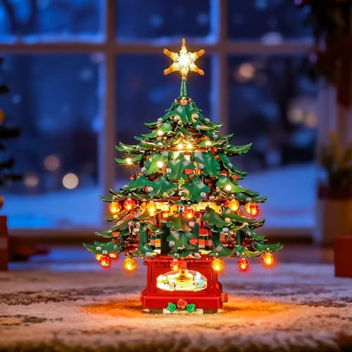 YEABRICKS Lumière LED pour Lego-41843 - Famille de Noël - Décoration d'arbre de Noël - Modèle blocs de construction (kit de construction non inclus)