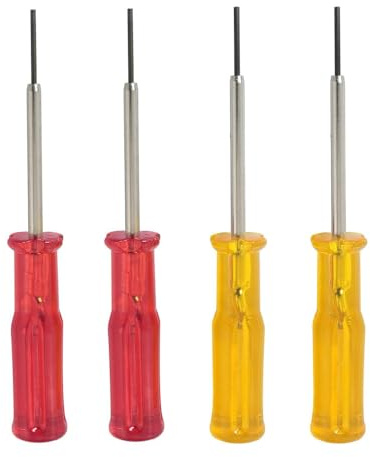 Set di 4 cacciaviti a testa esagonale, per macchine overlock industriali (2 pezzi rossi da 1,5 mm, 2 gialli da 1,6 mm