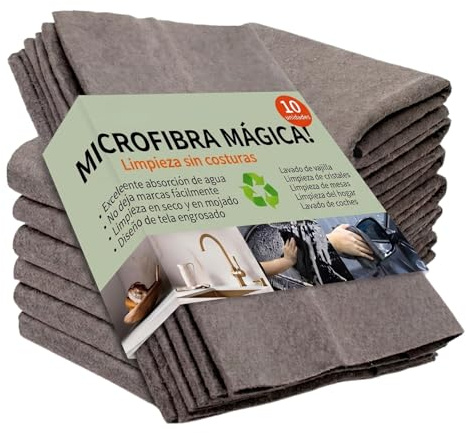 bergxperten paño mágico Antonio herato, paños de Limpieza de Microfibra 10 Unidades 30x40cm, bayetas Reutilizables Multiusos Ultra absorbentes sin Pelusas para hogar Cocina Cristales Ventanas Espejos
