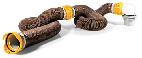 Camco Revolution 39634 Abwasserschlauch-Set mit 360 Grad drehbaren Armaturen und 4-in-1-Winkeladapter, universelle Passform, 6 m