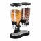 Royal Catering Cereal Dispenser Dry Food Container Double RCCS-6L/2 (Capacity of 6 L, Transparent polystyrene, Height of spout: 8 cm, Spill tray, Simple portioning) Black