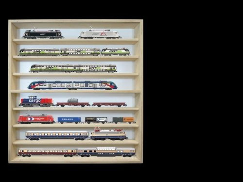 V-41 Vitrine H0 8 Fach Regal Modelleisenbahn kleine Autos HO 70 cm lang 75cm hoch