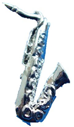Soul Saxophone Enamel Pin Badge (Silver)