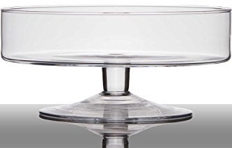 INNA-Glas Recipiente para Servir Corie con pie, cilíndrico - Redondo, Transparente, 13cm, Ø 29cm - Cuenco de Cristal - Bandeja