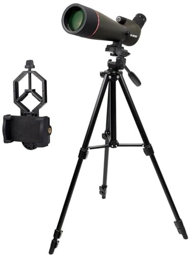 Svbony SV13 20-60x80mm Spotting Scope, with Camera Tripod, HD Porro Prism FMC Lens Spotter Scope, IPX7 Waterproof Angled Spotting Scope with Carry Bag Phone Holder, for Bird Watching Target Shooting