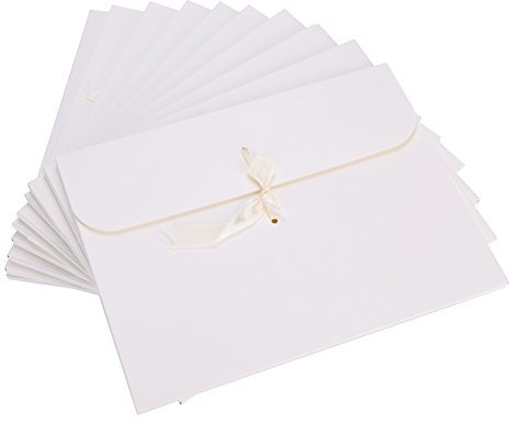 Umschlag set 10 Stück 24*18*0.7cm aus recycling Kraftpapier Blanko Geschenkbox klein Vintage Faltkarten set für Brief-Umschläge Einladungskarten Haftklebung Naturkarton Envelope set zu Hochzeit Taufe