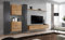 All4All Wohnwand SW 6 - Wohnzimmermöbel - Schrankwand für Wohnzimmer - Wohnzimmerschrank - Anbauwand Hängend - Modern Wotan+Grau 21