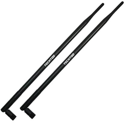 TECHTOO 9dBi WiFi Antenna with SMA Male (SMA-Plug) Connector Compatible W/Foscam Anran Haloview IP Camera & Other Wireless Security Camera Antenna - 2.4Ghz Wireless Networking Device(2-Pack)