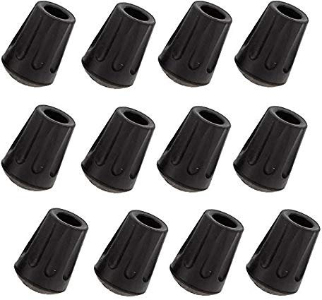 Binnan 12pcs Topes para Bastones Polo, Trekking Bastones de Senderismo de Goma Trekking Universal Tapa Cubierta Protectores