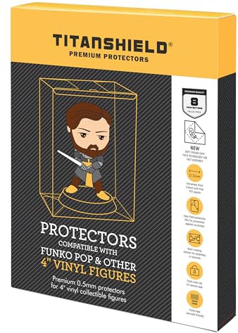 TitanShield 0.5mm Pop Protectors Sleeve Case Compatible with Funko - 4 Inch Pop! Vinyl Figures (20 Pack)