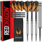 RED DRAGON Raider 1: 23 Gramm Wolframpfeil-Set mit Stahlspitze - Professionelle Dartpfeile mit Schäften (Stielen), Flügen und Checkout-Karte - Wahl der Farbe verfügbar
