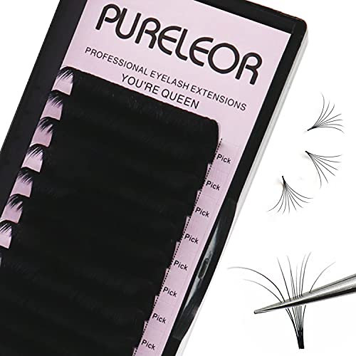 Easy Fan Russian Lashes 0.07C Single Tray 17mm 2-20D Volume Self Fanning Individual Lash Extensions(0.07c-17mm)
